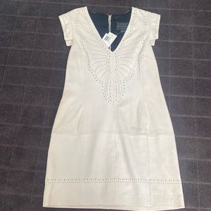 FRENCH CONNECTION NEVER WORN WITH TAGS! Size 8 genuine leather dress.
